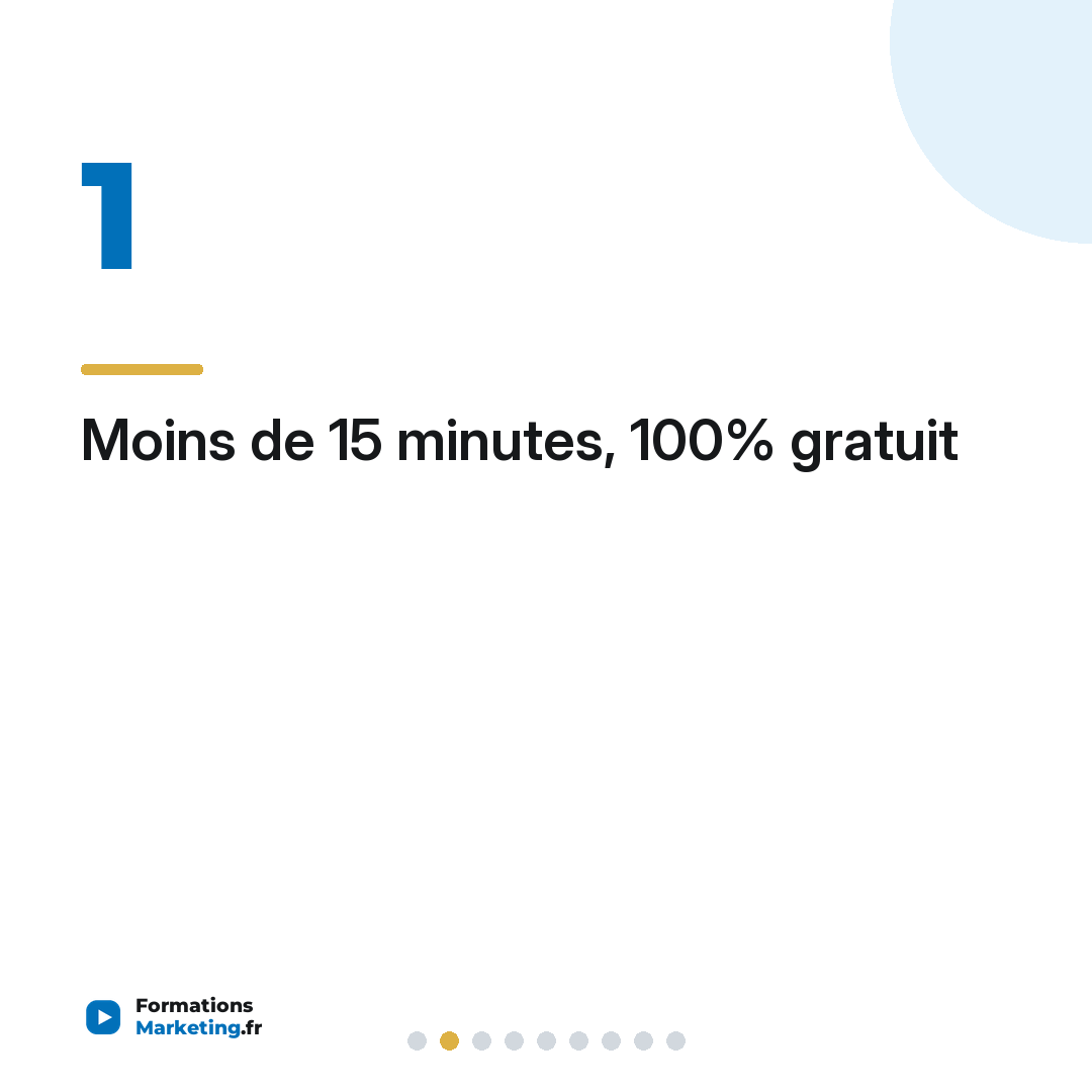 Moins de 15 minutes, 100% gratuit