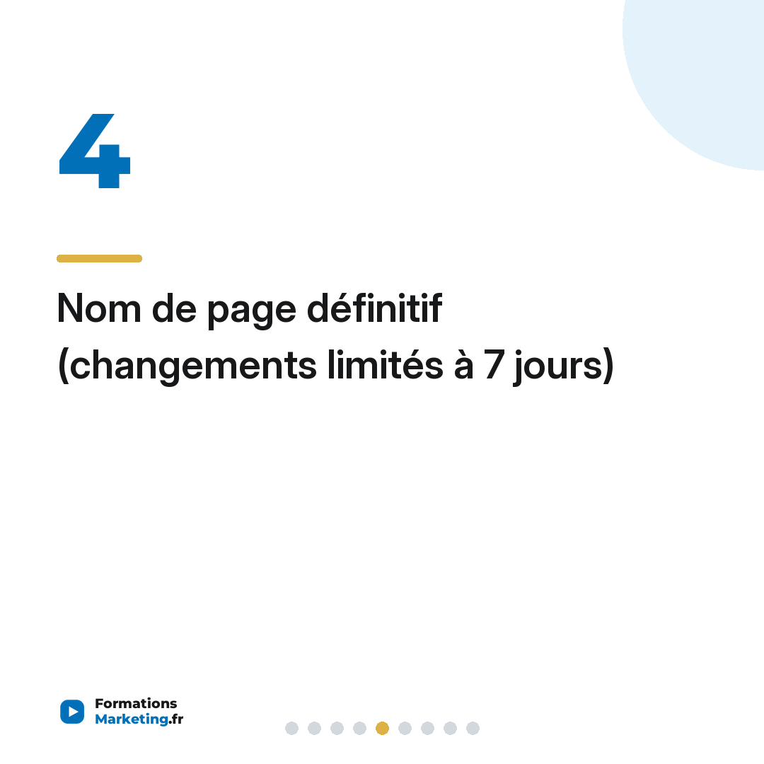 Nom de page définitif (changements limités à 7 jours)