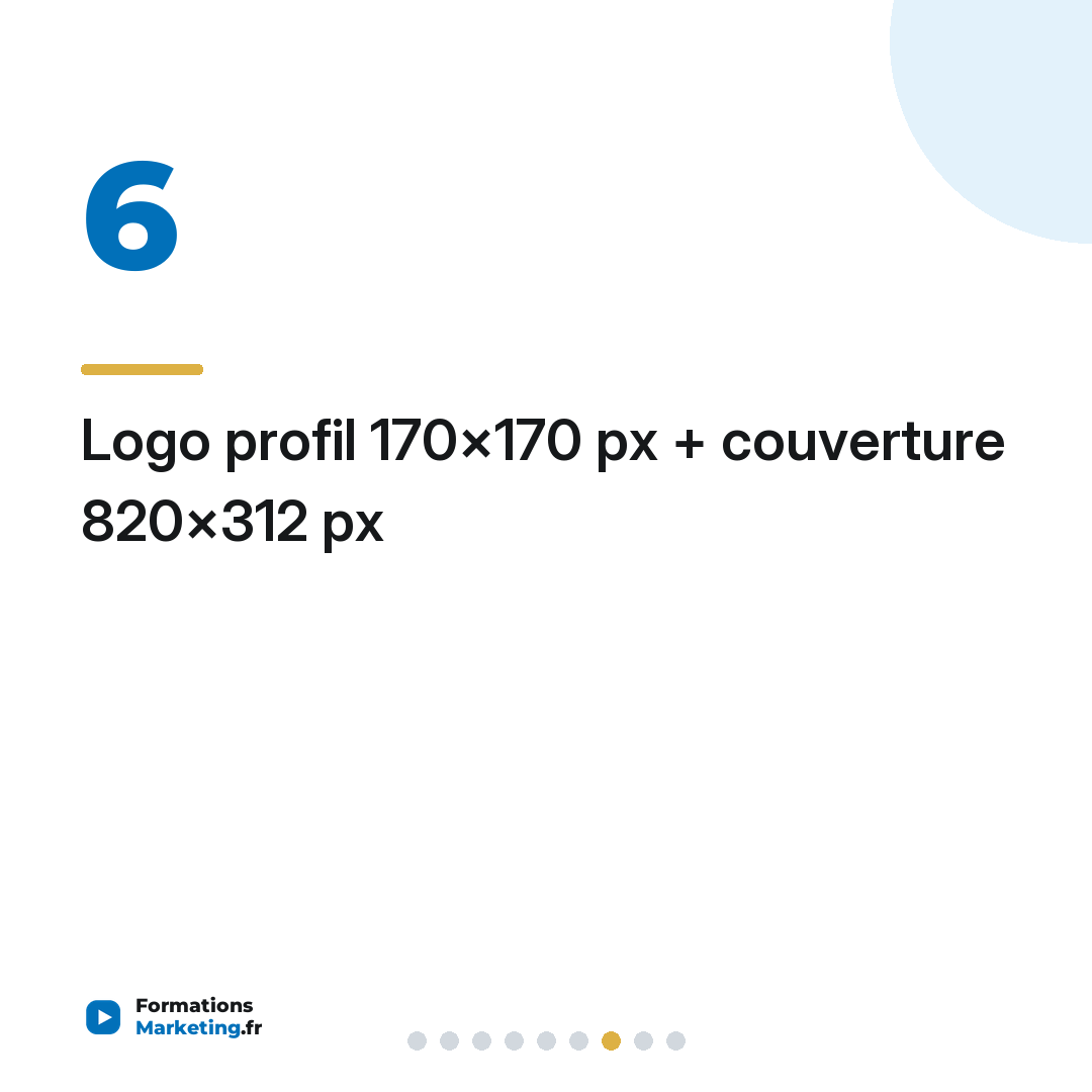 Logo profil 170×170 px + couverture 820×312 px