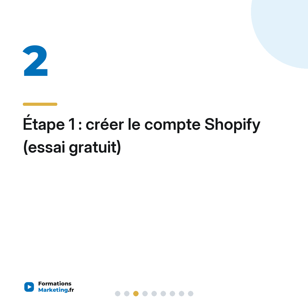 Étape 1 : créer le compte Shopify (essai gratuit)