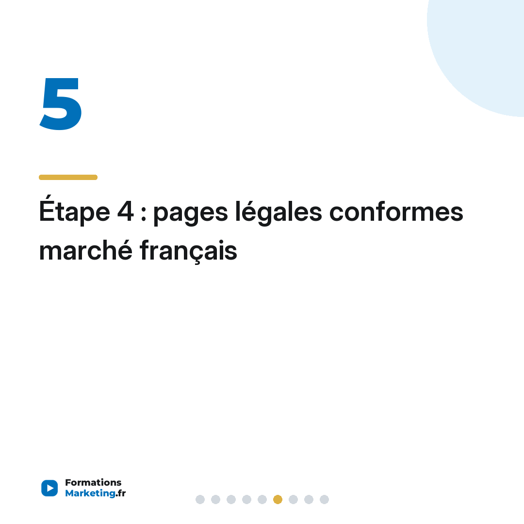 Étape 4 : pages légales conformes marché français