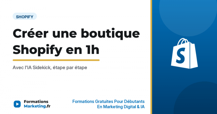 Créer une boutique Shopify en 1h avec l'IA Sidekick - formationsmarketing.fr