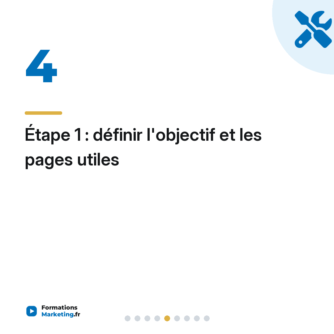 Étape 1 : définir l'objectif et les pages utiles