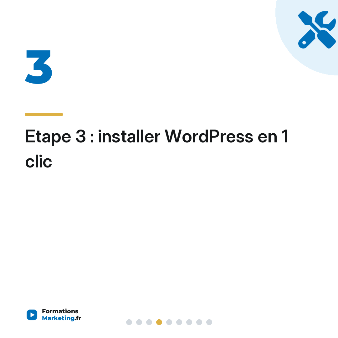 Etape 3 : installer WordPress en 1 clic