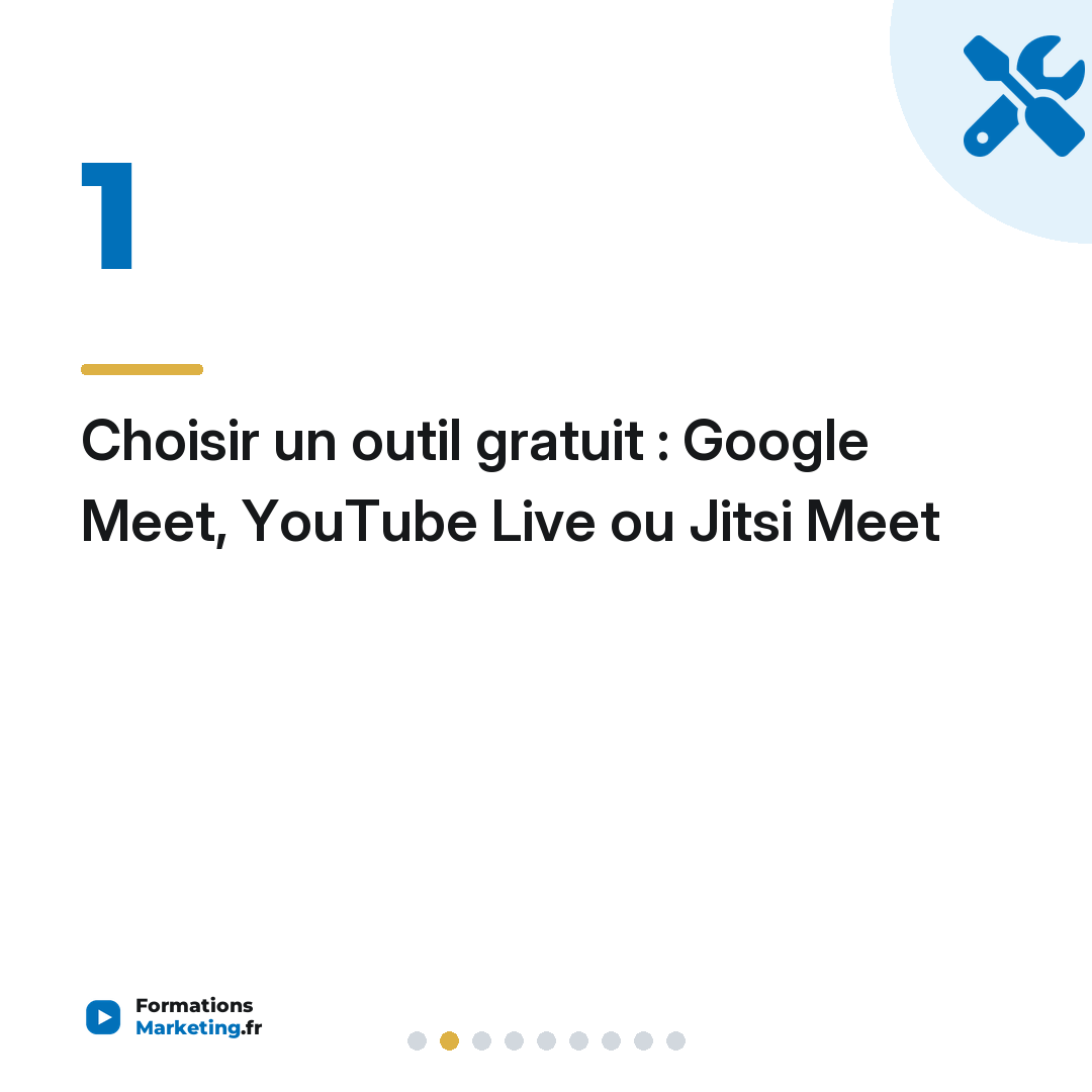 Choisir un outil gratuit : Google Meet, YouTube Live ou Jitsi Meet