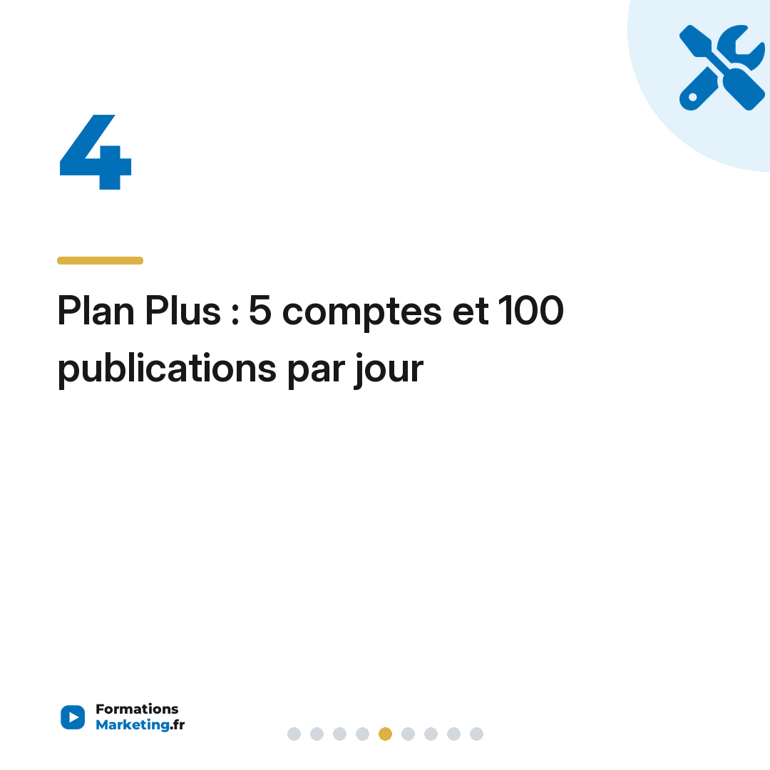 Plan Plus : 5 comptes et 100 publications par jour
