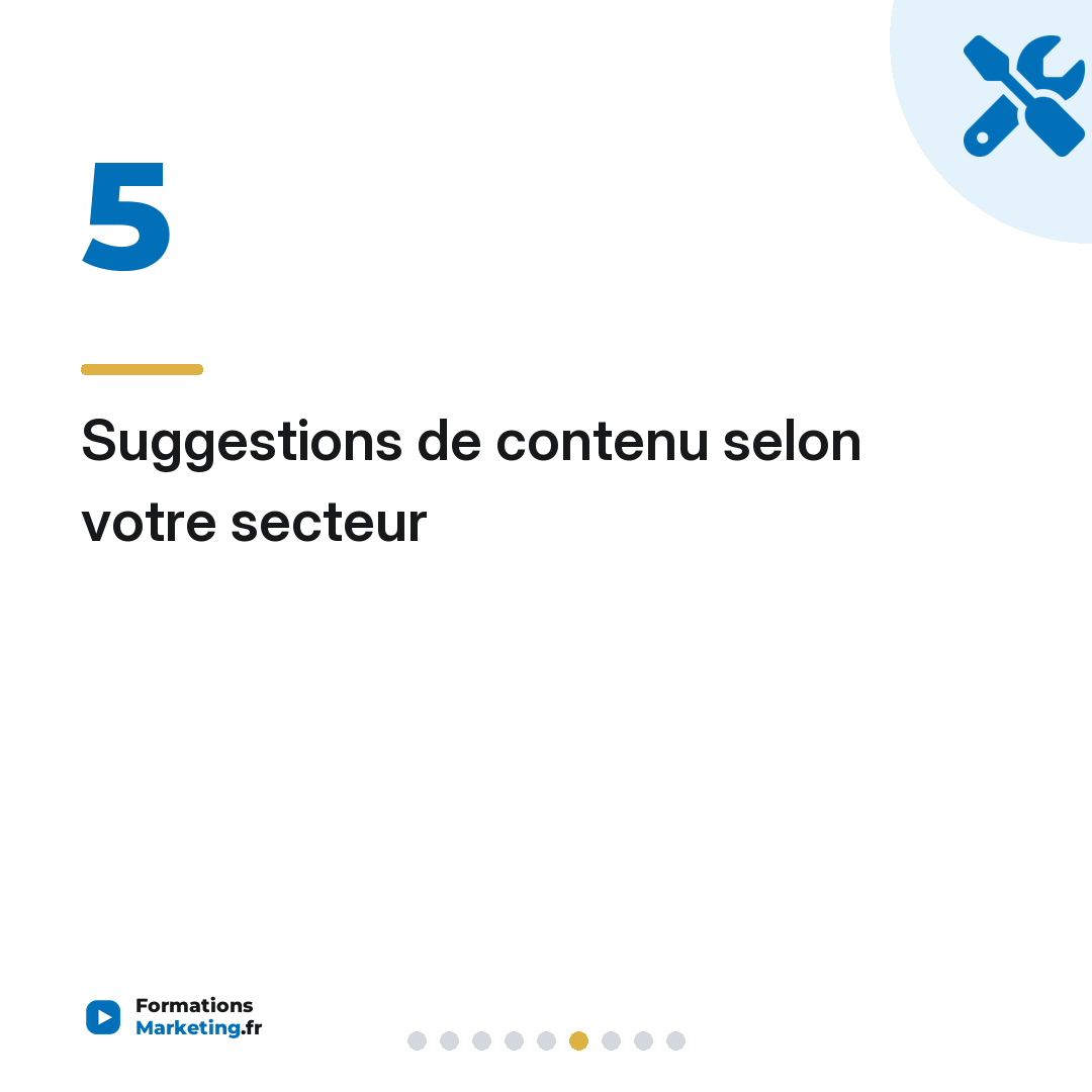 Suggestions de contenu selon votre secteur