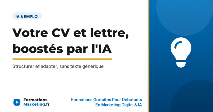cv lettre motivation avec ia vignette Votre CV et lettre de motivation boostés par l'IA, structurer et adapter sans texte générique - formationsmarketing.fr