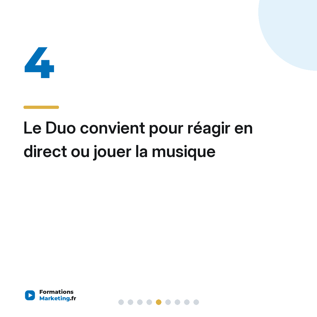 Le Duo convient pour réagir en direct ou jouer la musique