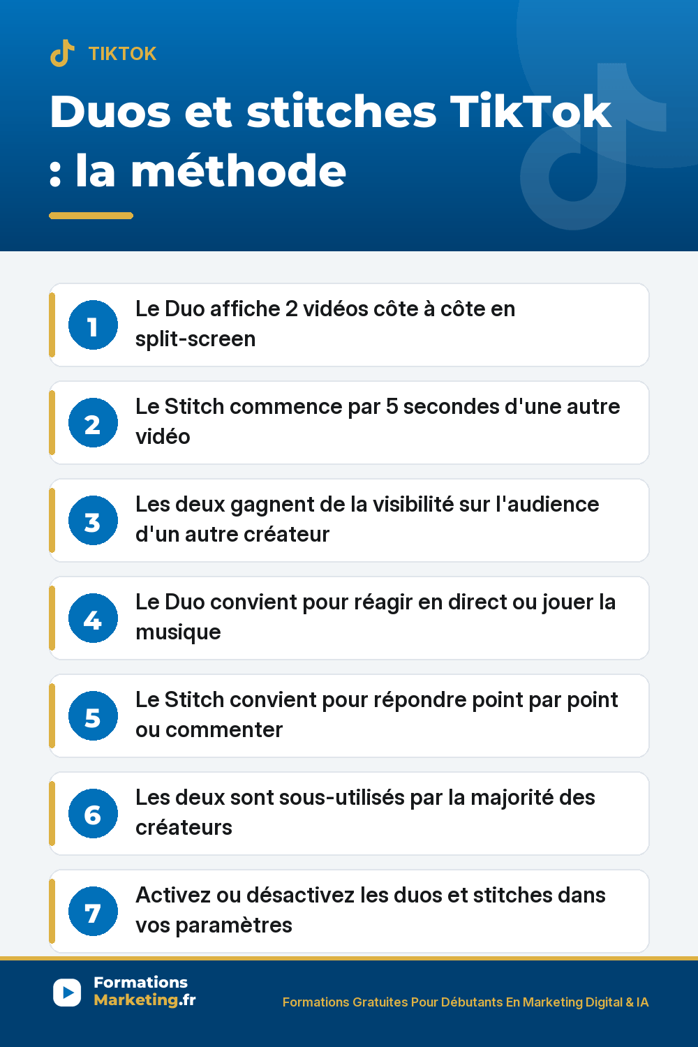 duos stitches tiktok guide pinterest Duos et stitches TikTok : Duo affiche 2 vidéos en split-screen, Stitch commence par 5 secondes d'une autre vidéo, les 2 gagnent de l'audience croisée et de l'engagement