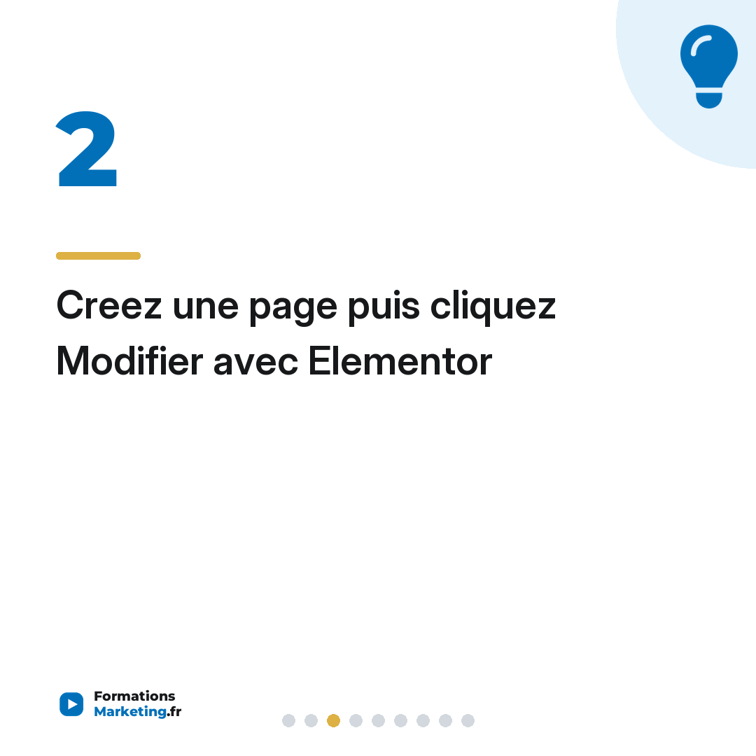 Creez une page puis cliquez Modifier avec Elementor