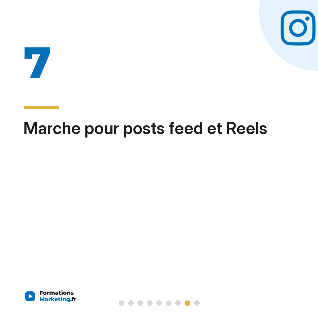 Marche pour posts feed et Reels