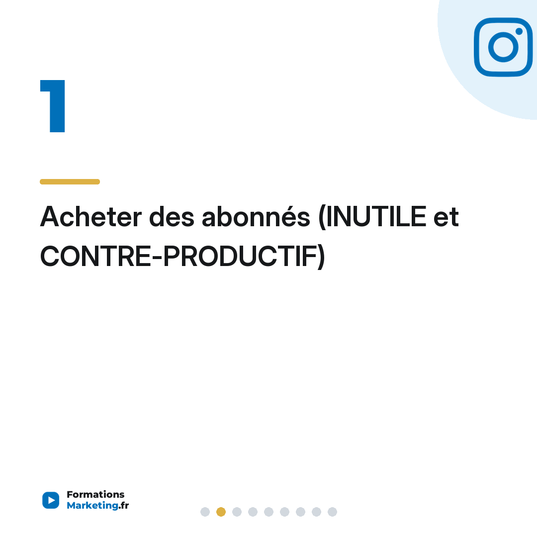 Acheter des abonnés (INUTILE et CONTRE-PRODUCTIF)