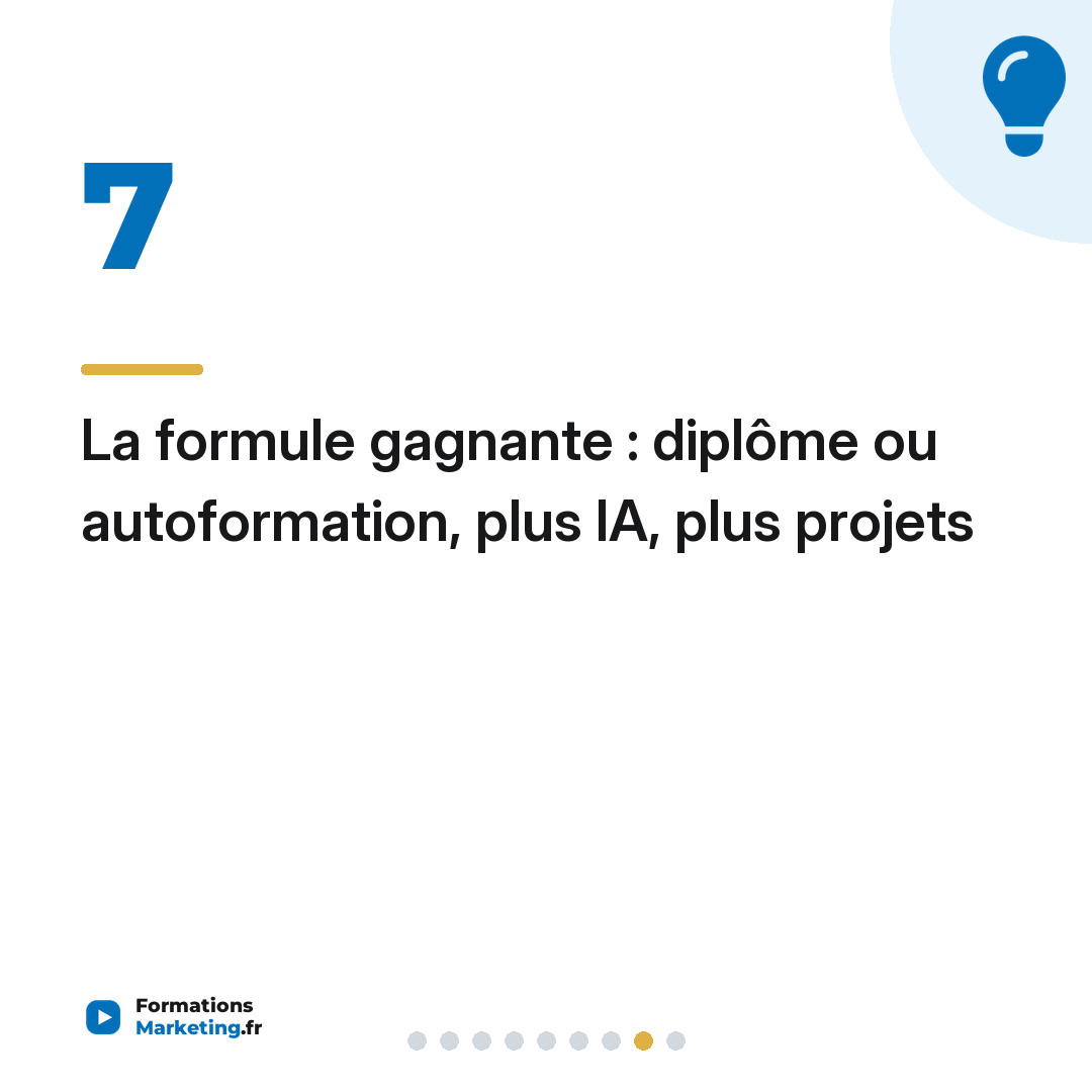 La formule gagnante : diplôme ou autoformation, plus IA, plus projets