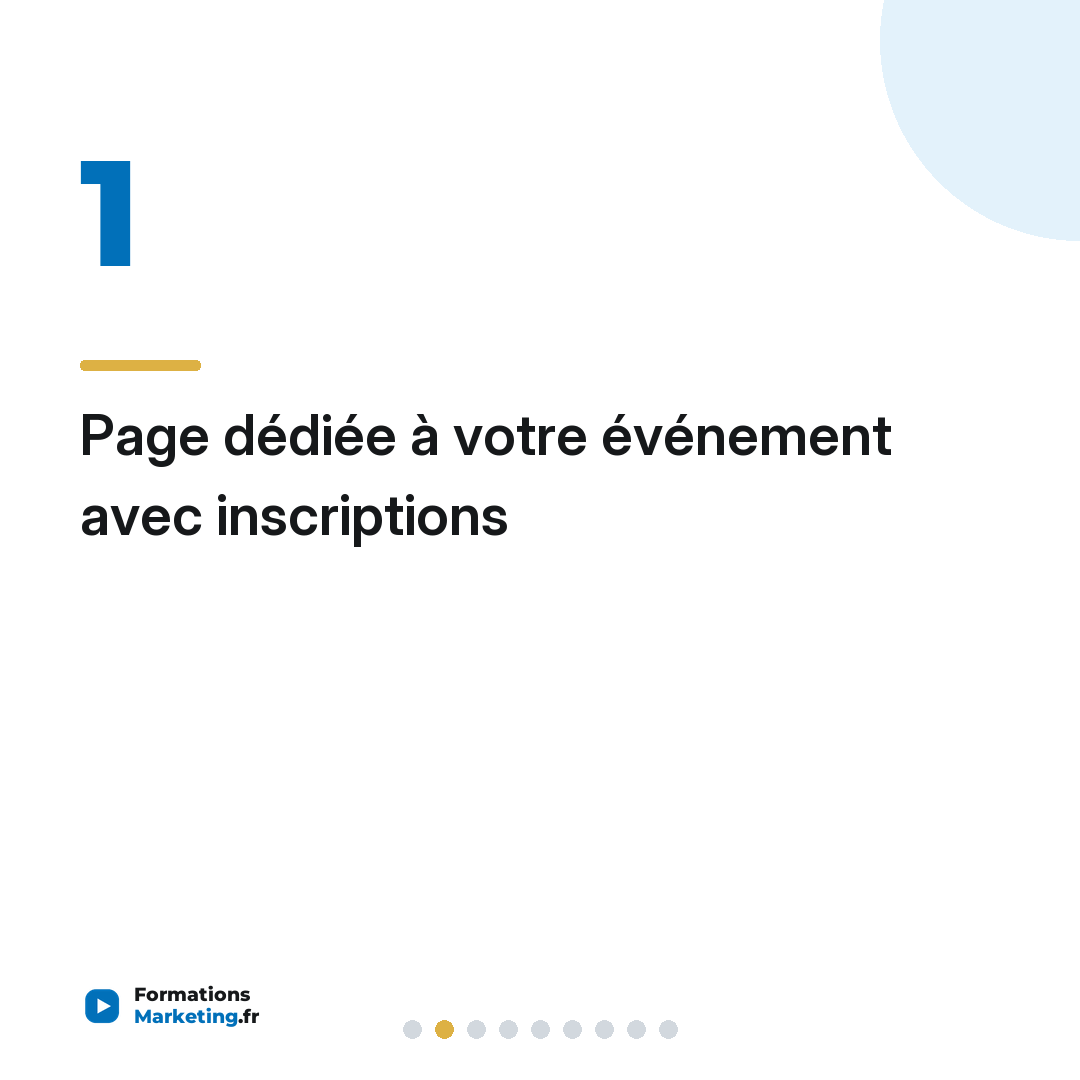 Page dédiée à votre événement avec inscriptions
