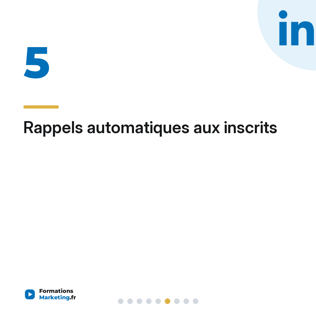 Rappels automatiques aux inscrits