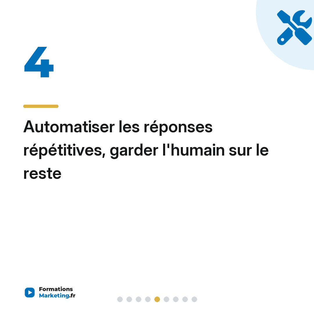 Automatiser les réponses répétitives, garder l'humain sur le reste