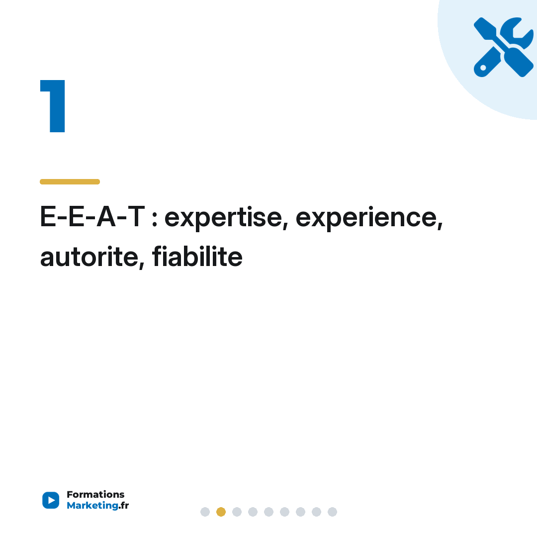E-E-A-T : expertise, experience, autorite, fiabilite