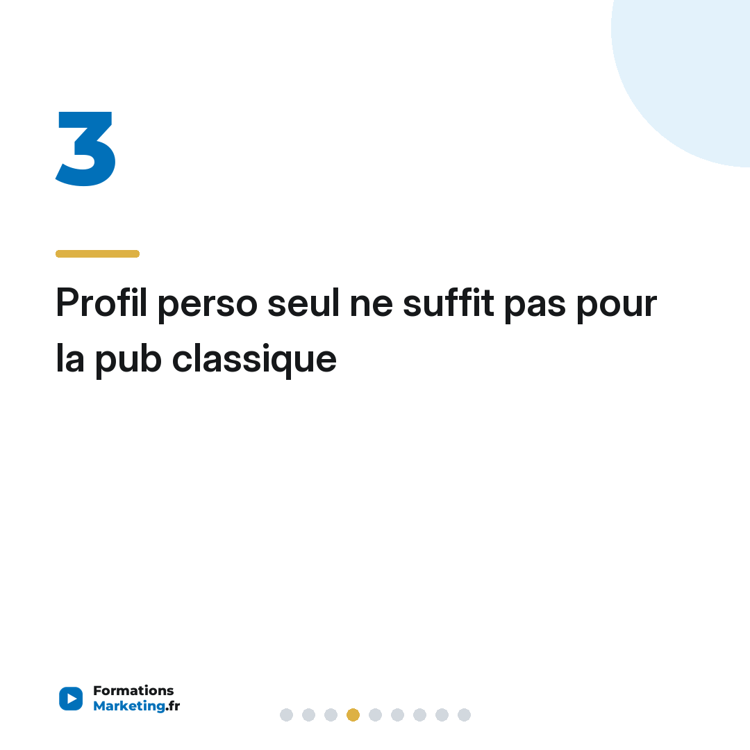 Profil perso seul ne suffit pas pour la pub classique