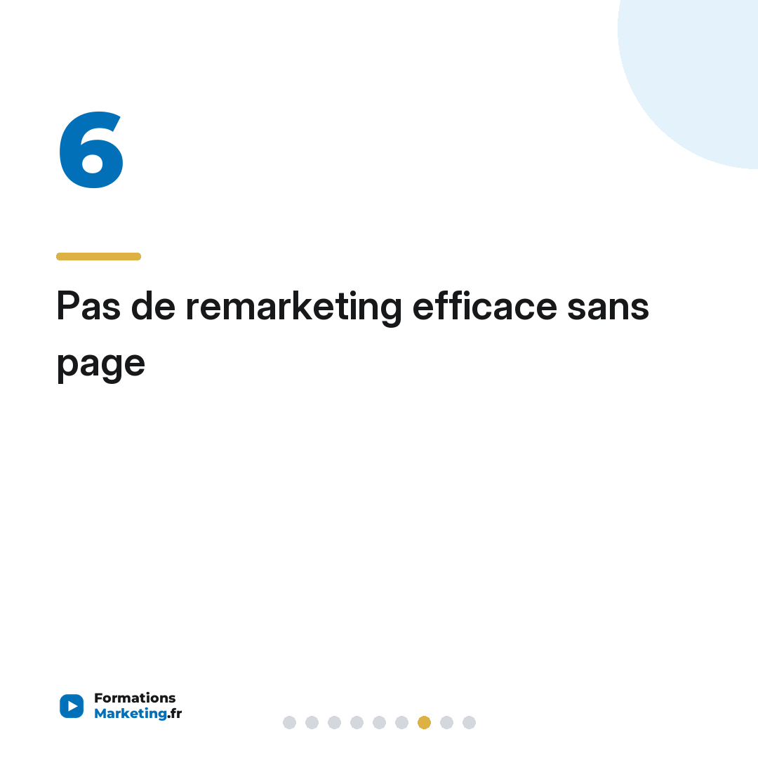 Pas de remarketing efficace sans page