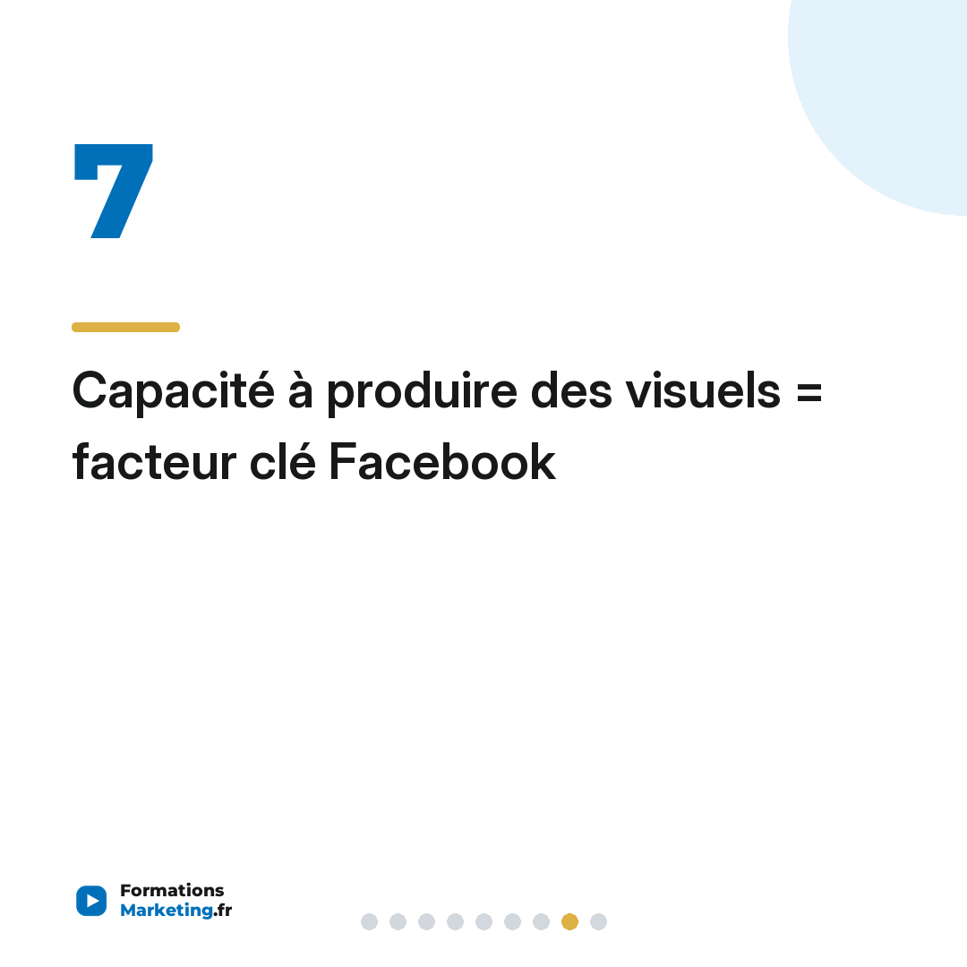 Capacité à produire des visuels = facteur clé Facebook