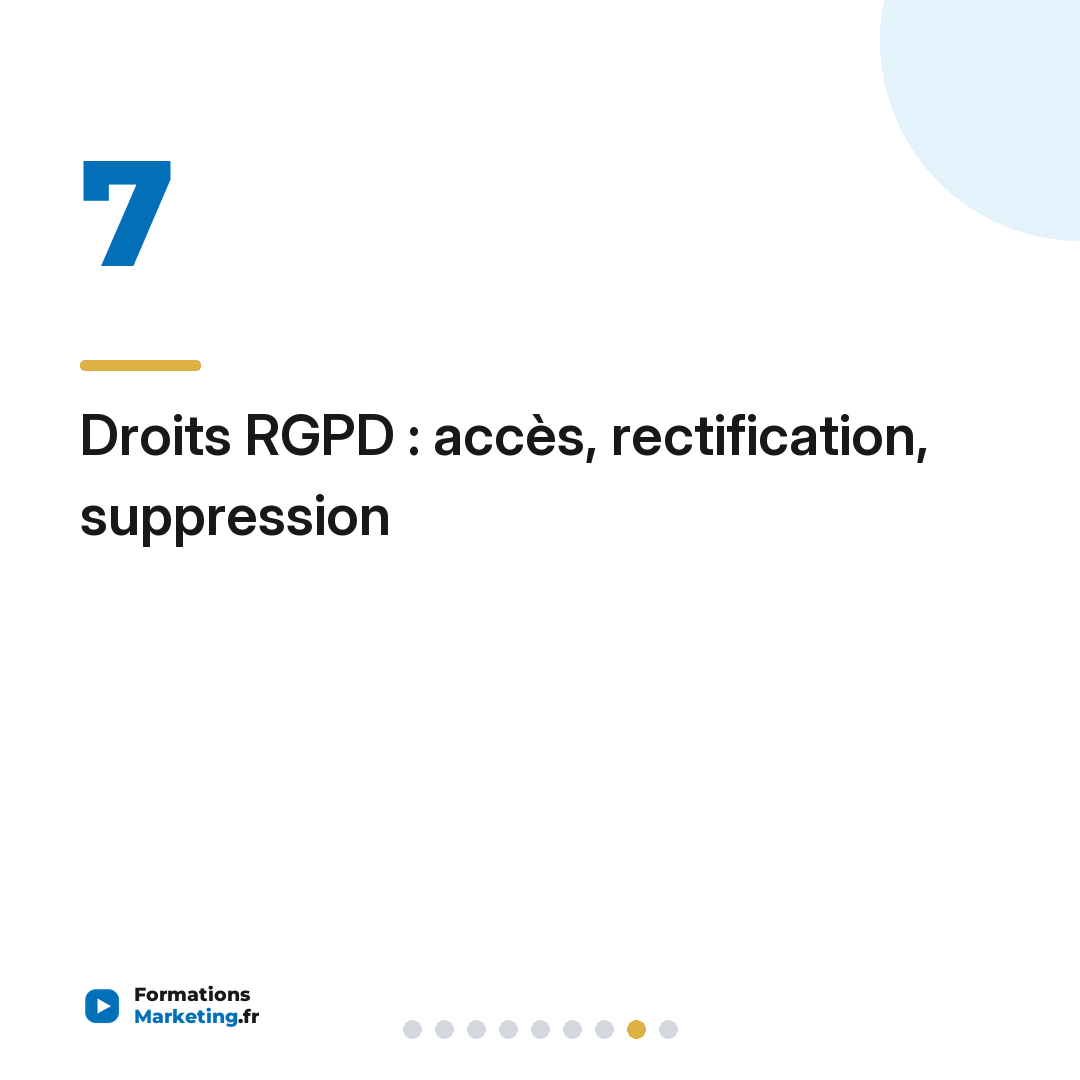 Droits RGPD : accès, rectification, suppression