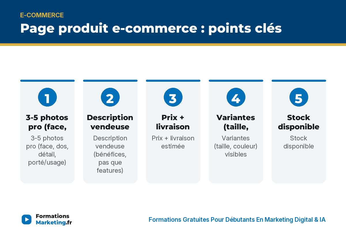 Page produit e-commerce : points clés - formationsmarketing.fr