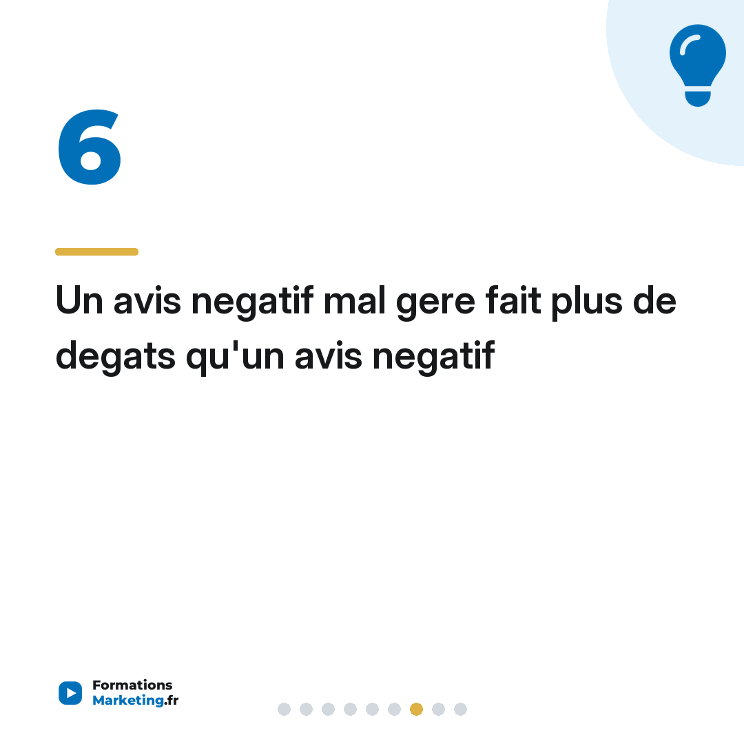 Un avis negatif mal gere fait plus de degats qu'un avis negatif