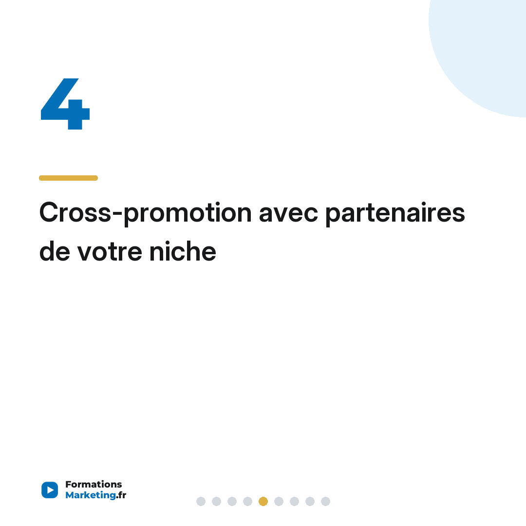 Cross-promotion avec partenaires de votre niche