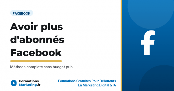 Comment avoir plus d'abonnés sur Facebook followers fans - formationsmarketing.fr