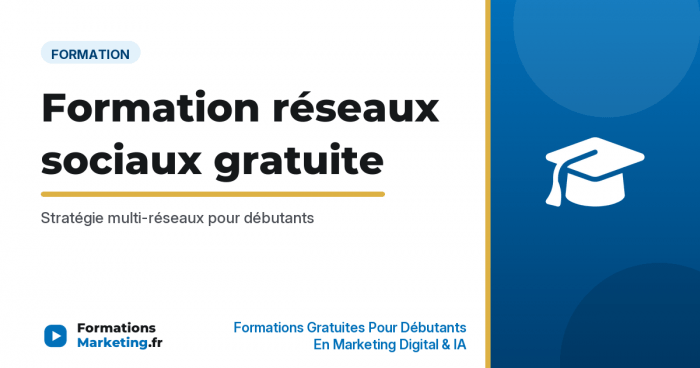 Formation réseaux sociaux gratuite : Stratégie multi-réseaux pour débutants - formationsmarketing.fr