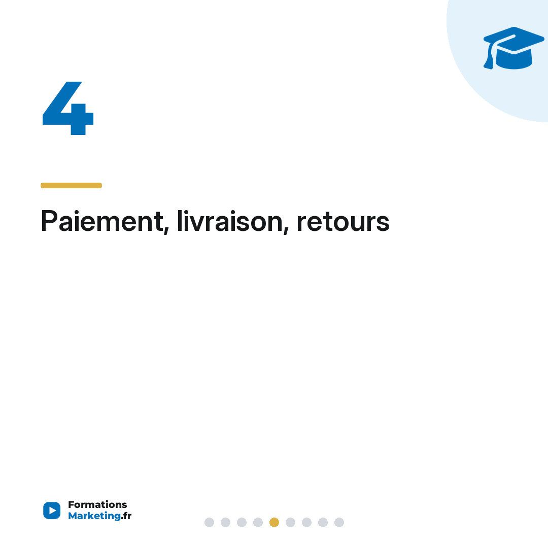 Paiement, livraison, retours