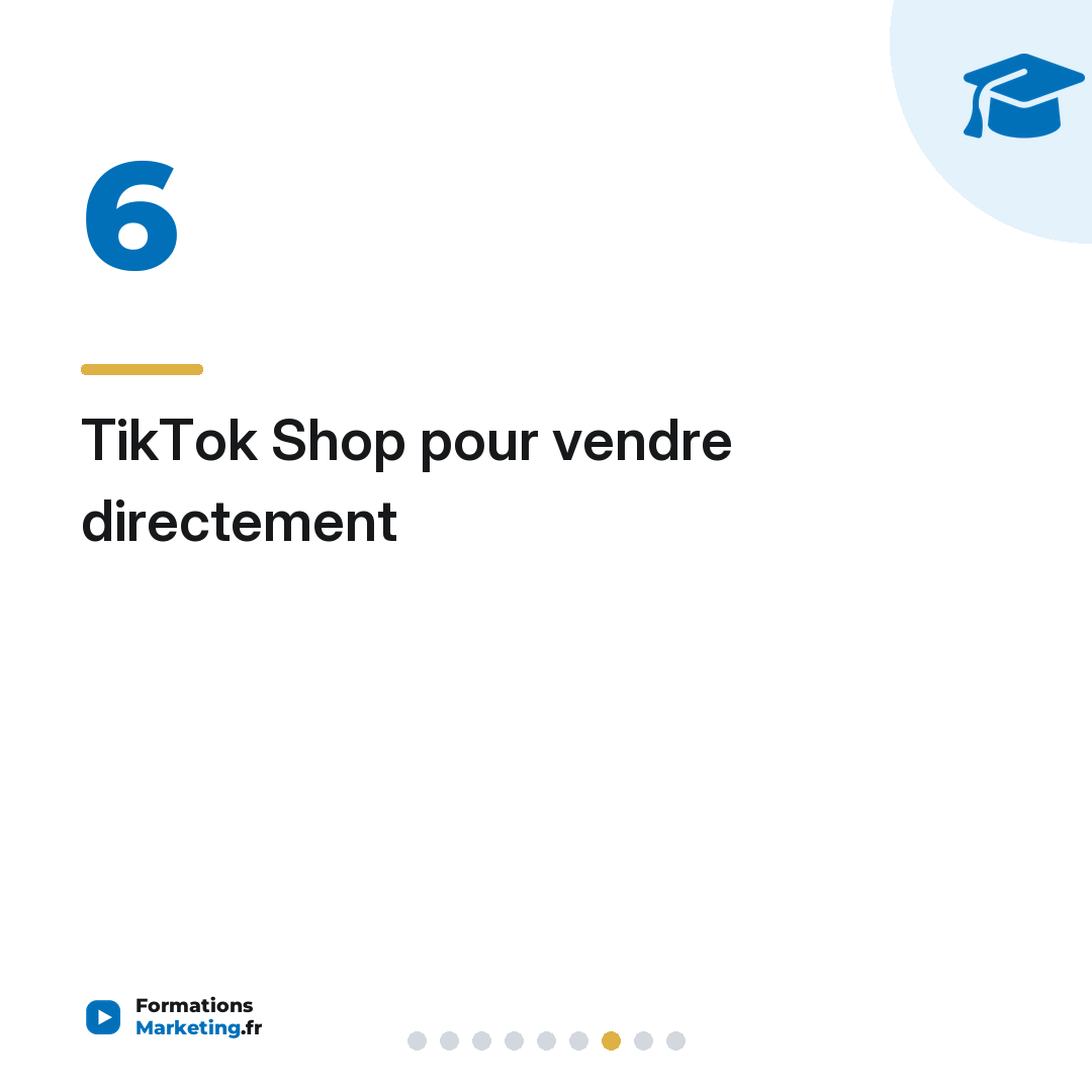 TikTok Shop pour vendre directement