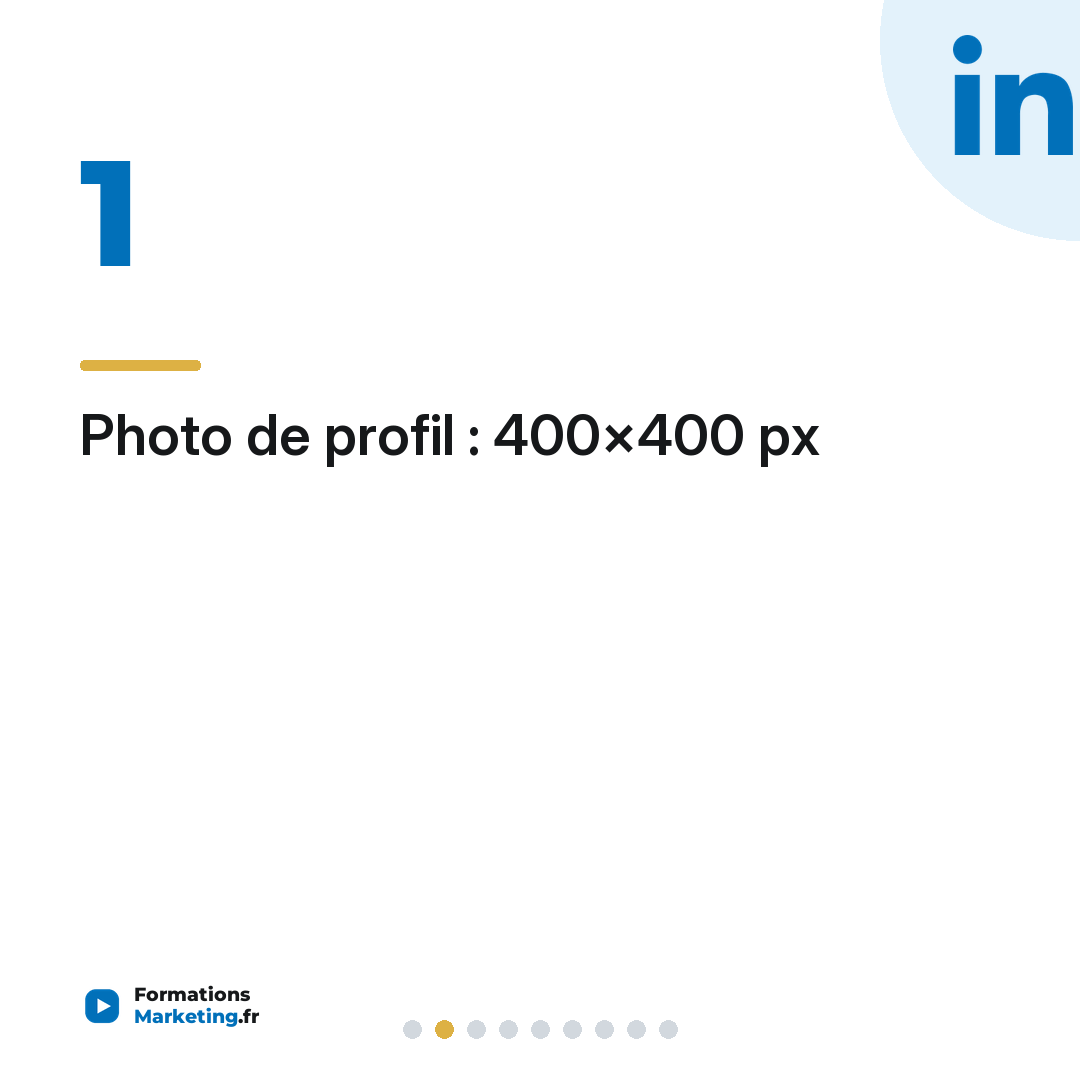 Photo de profil : 400×400 px