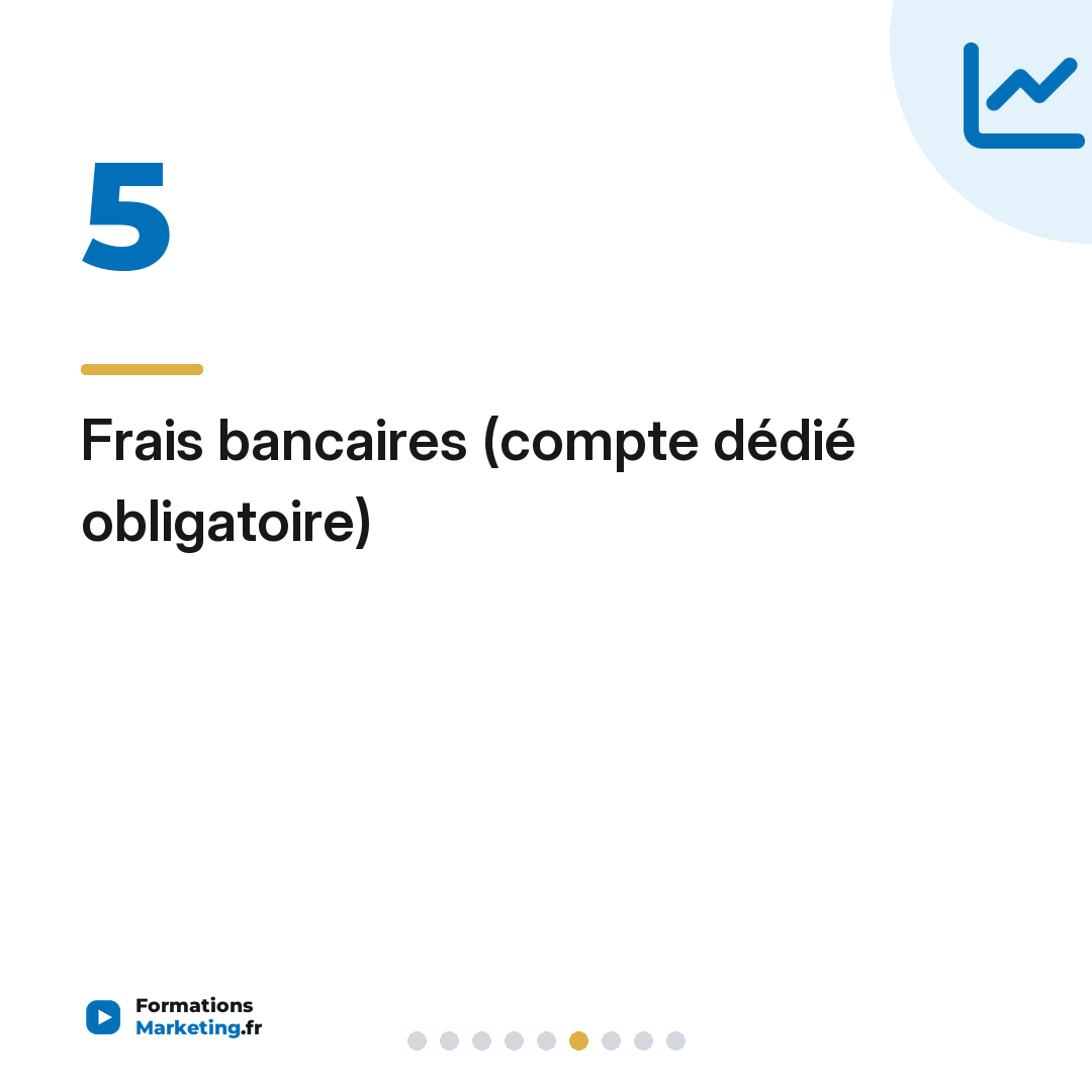 Frais bancaires (compte dédié obligatoire)