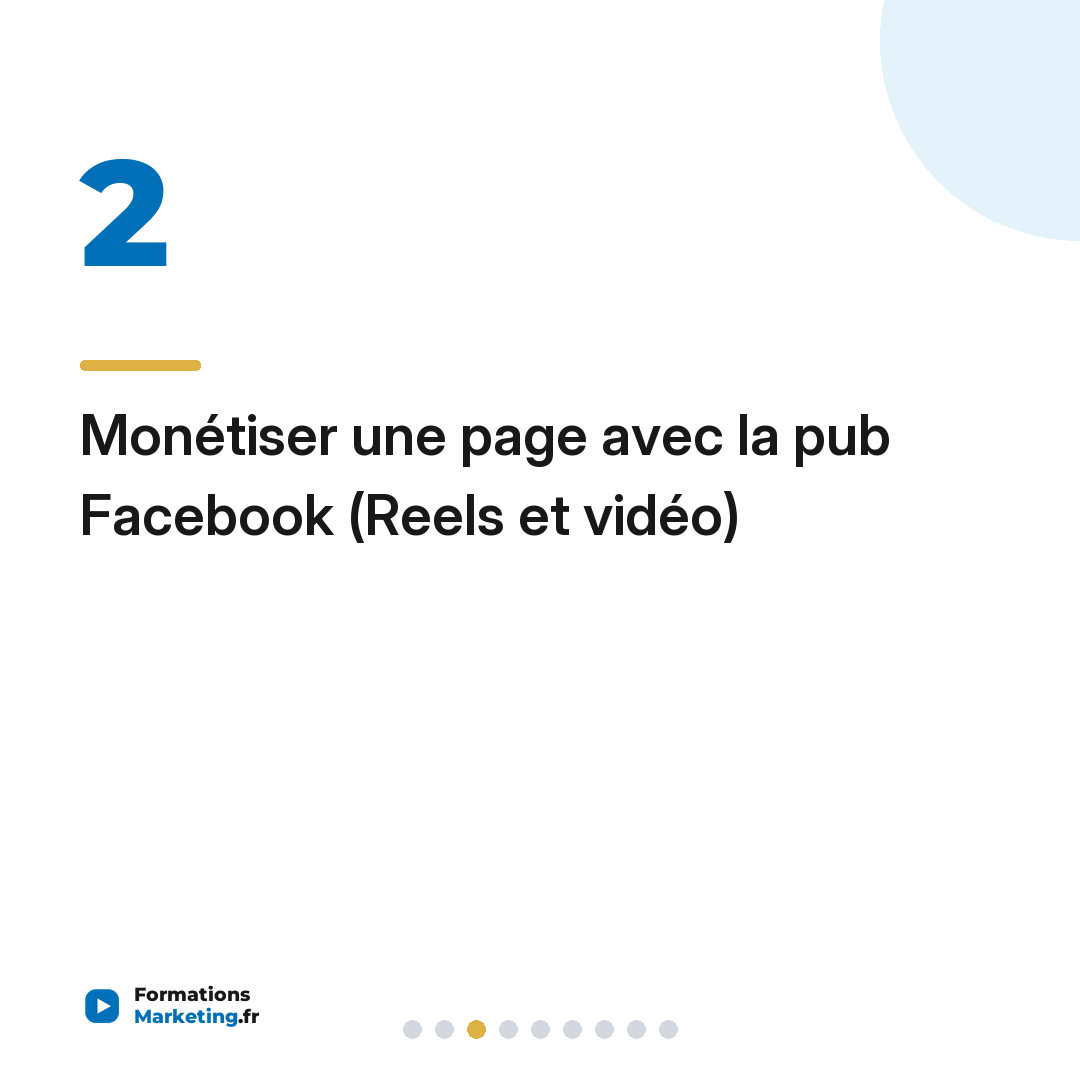 Monétiser une page avec la pub Facebook (Reels et vidéo)