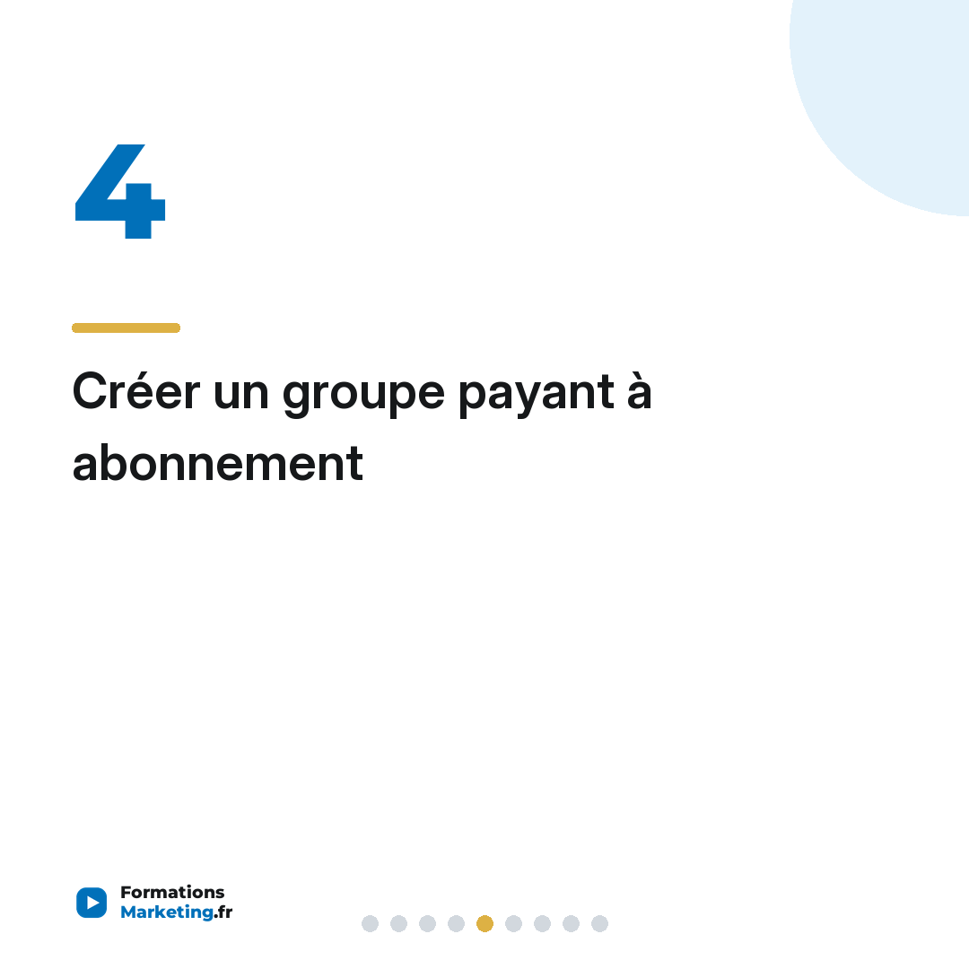 Créer un groupe payant à abonnement