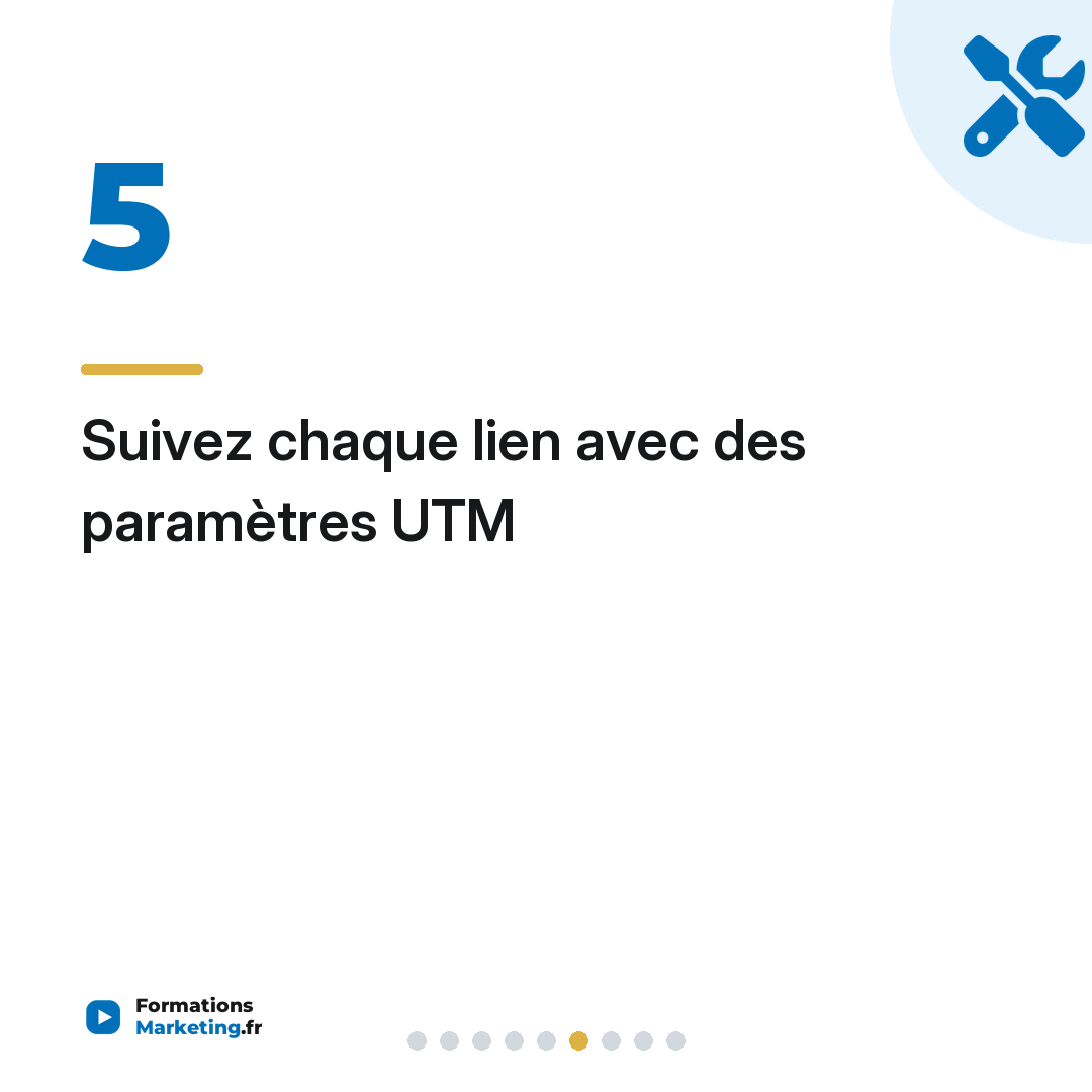 Suivez chaque lien avec des paramètres UTM