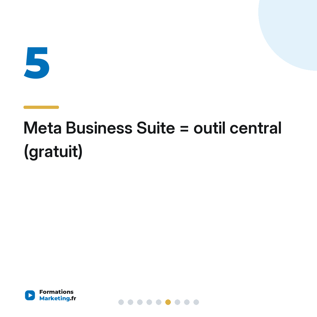 Meta Business Suite = outil central (gratuit)