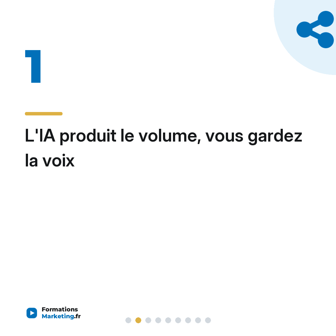L'IA produit le volume, vous gardez la voix