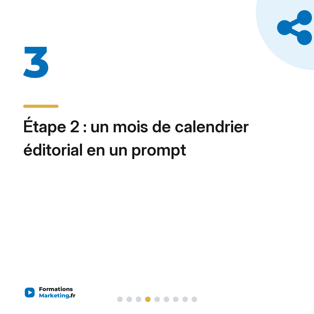 Étape 2 : un mois de calendrier éditorial en un prompt