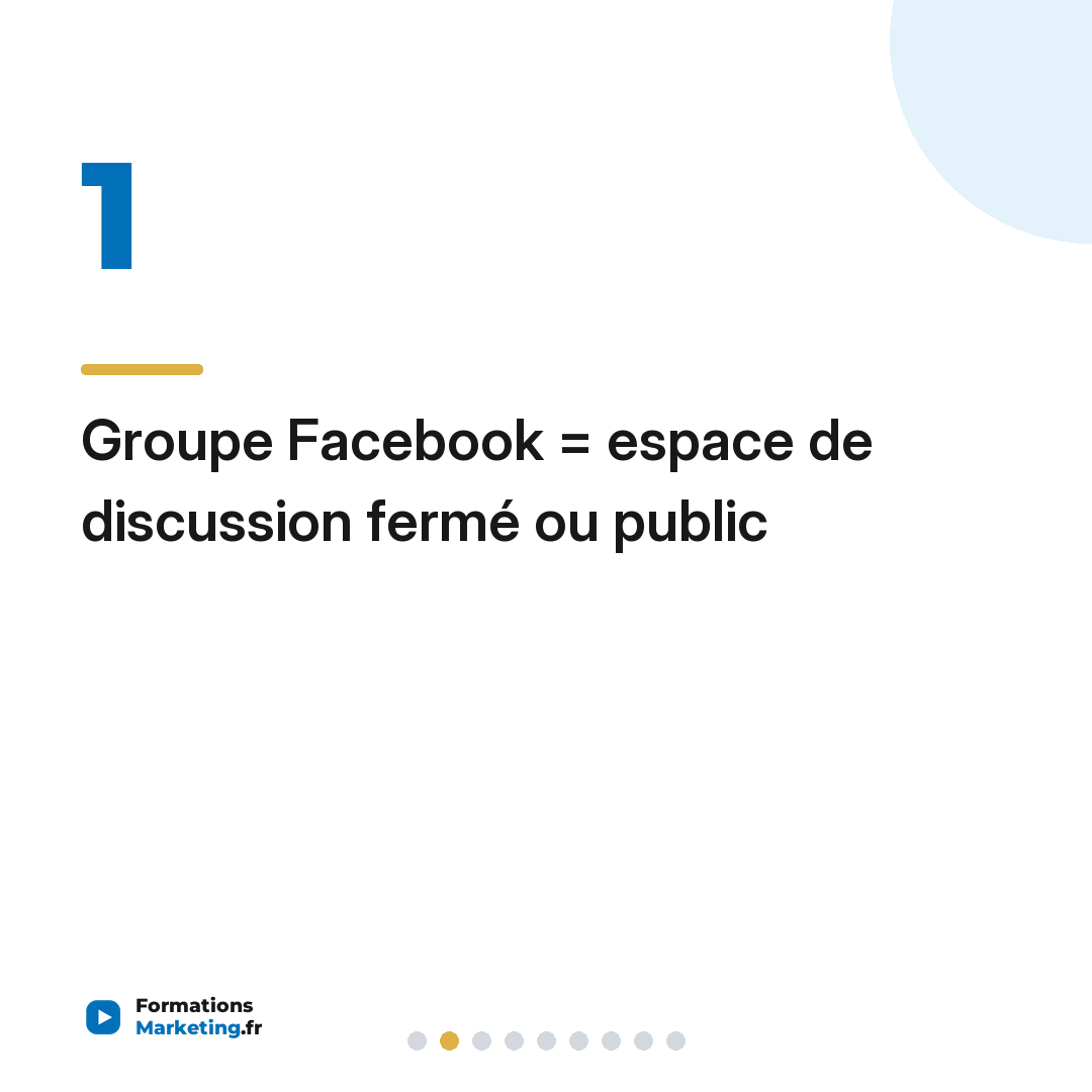 Groupe Facebook = espace de discussion fermé ou public