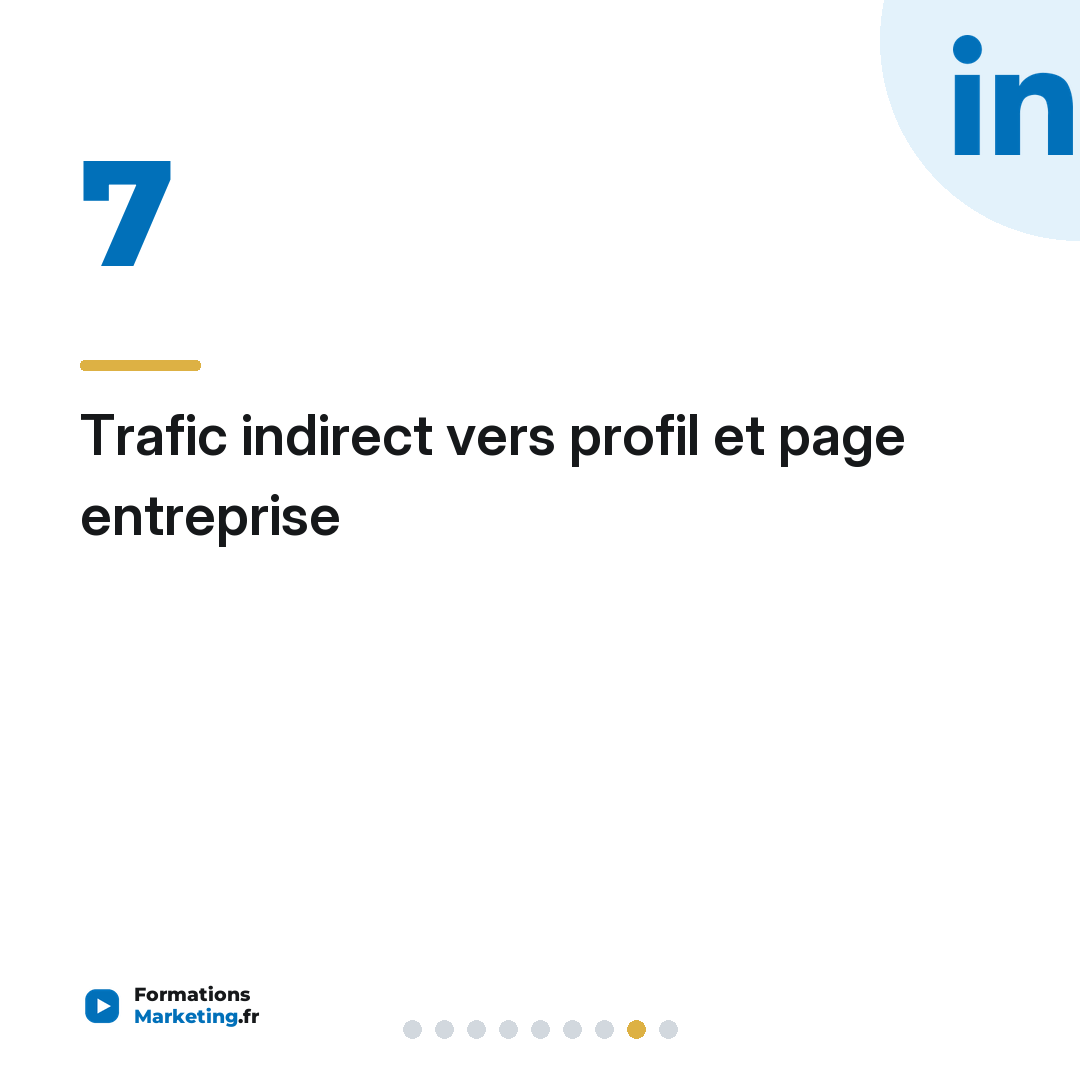 Trafic indirect vers profil et page entreprise