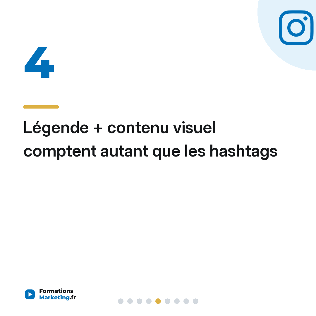 Légende + contenu visuel comptent autant que les hashtags