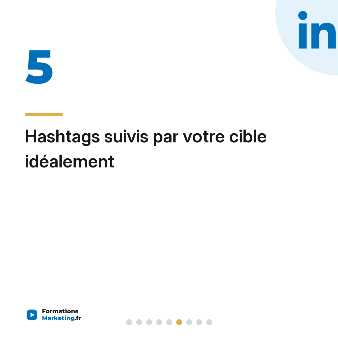 Hashtags suivis par votre cible idéalement