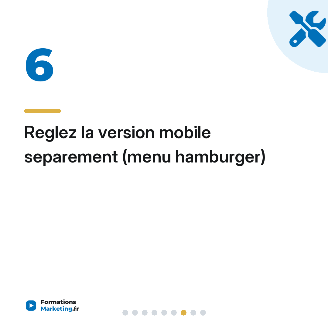 Reglez la version mobile separement (menu hamburger)