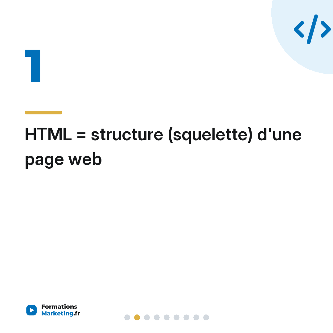 HTML = structure (squelette) d'une page web