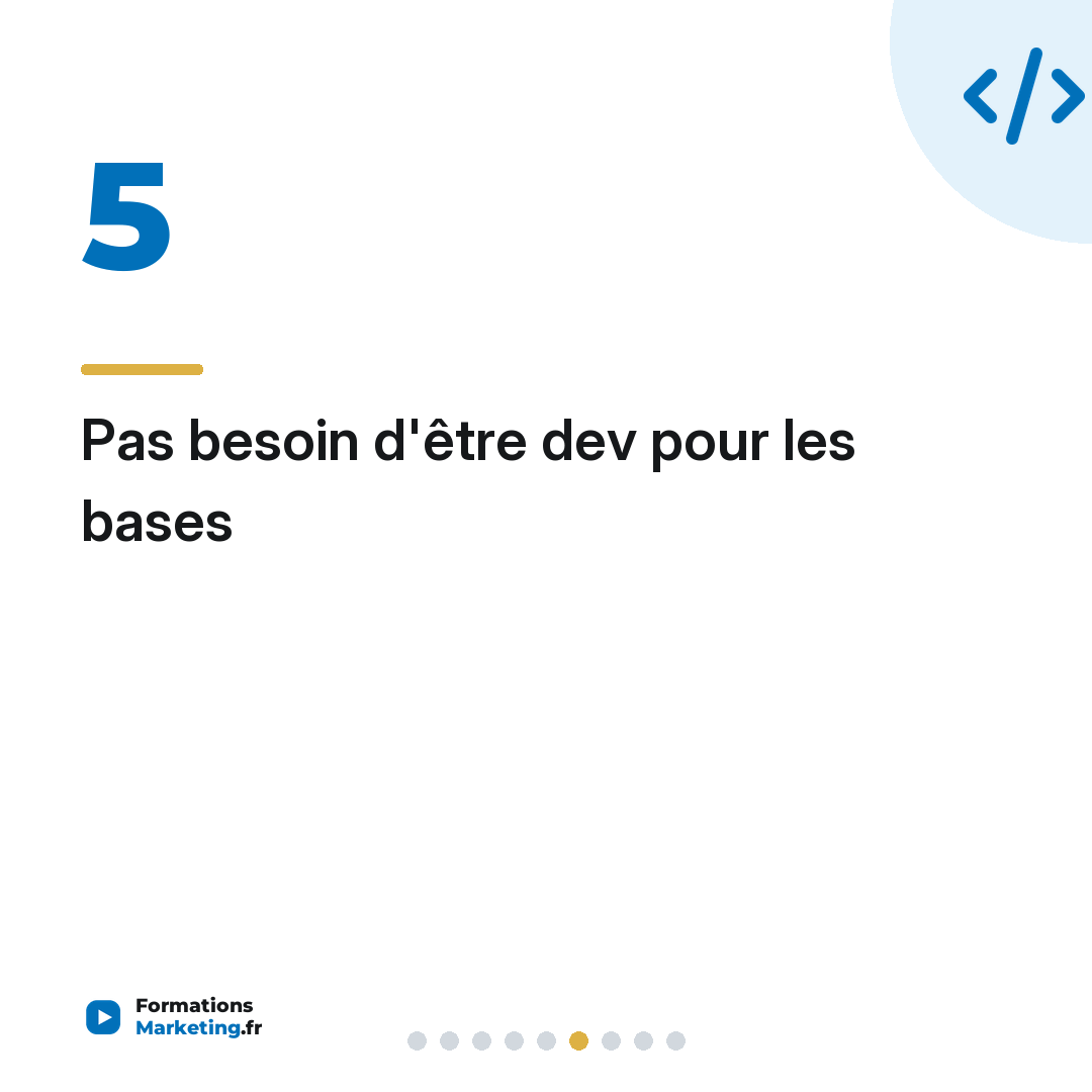 Pas besoin d'être dev pour les bases