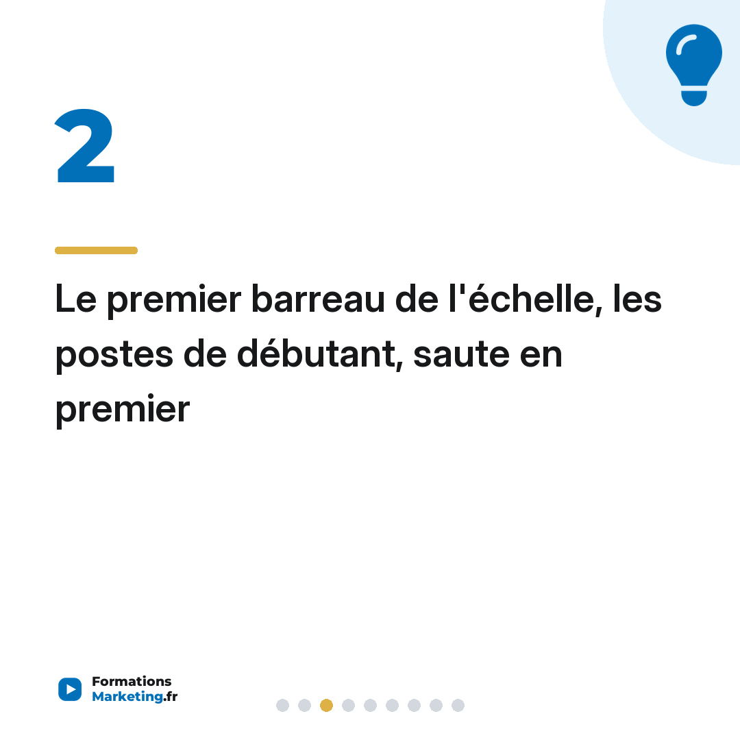 Le premier barreau de l'échelle, les postes de débutant, saute en premier