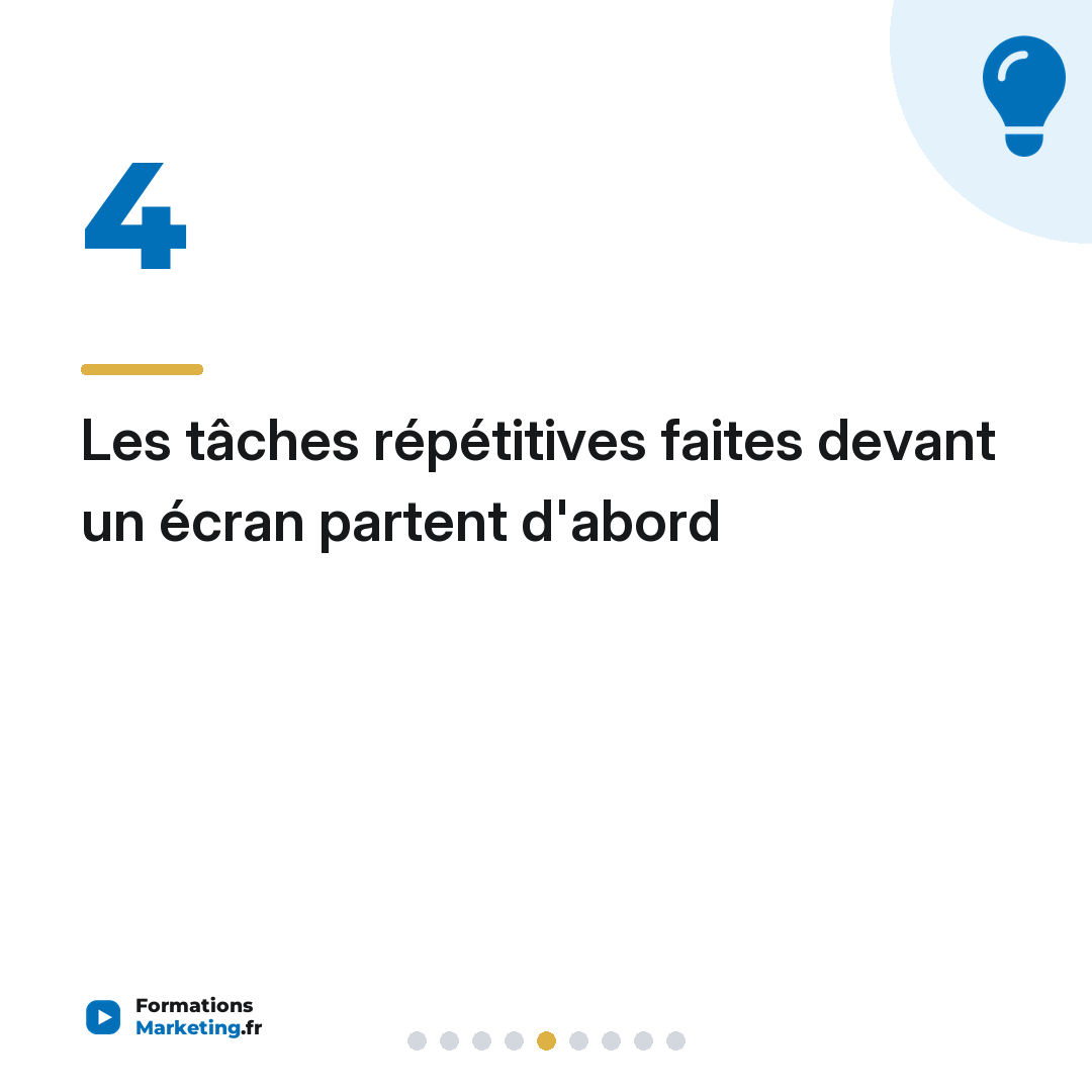 Les tâches répétitives faites devant un écran partent d'abord
